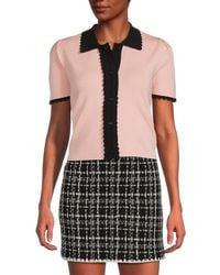 Laundry by Shelli Segal - Scalloped-Trim Contrast Sweater - Lyst