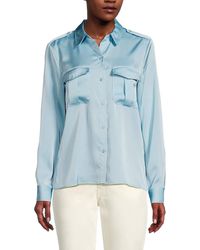 Calvin Klein - Cargo Pocket Satin Button Down Shirt - Lyst