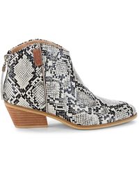 Dr. Scholls Original Lucky One Snake-print Leather Western Booties - Black