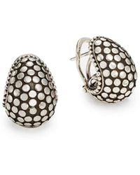 John Hardy Dotted Sterling Silver Buddha Belly Earrings In Metallic John Hardy Dotted Sterling Silver Buddha Belly Earrings In Metallic Lyst