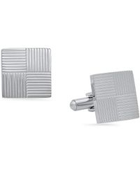 Hickey Freeman - Stainless Steel Textured Square Cuff Links - Lyst