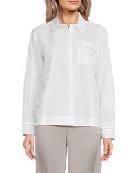 Calvin Klein - Cotton Poplin Button-Front Shirt - Lyst