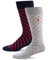Polo Ralph Lauren 2-pack Assorted Crew Socks - Grey