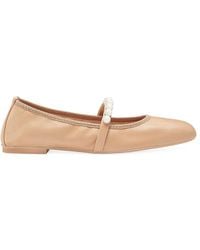Stuart Weitzman - Goldie Embellished Leather Ballet Flats - Lyst