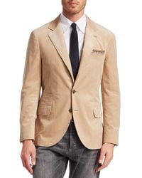 Brunello Cucinelli Corduroy Cord Blazer Jacket In Honey Natural For Men Lyst