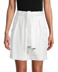 Calvin Klein Belted Cargo Shorts - White