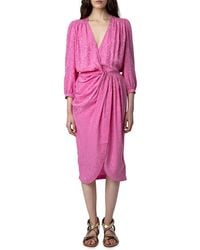 Zadig & Voltaire - Renew Jac Leo Twist-Front Silk Midi-Dress - Lyst