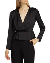 Toccin - Adeline Long-Sleeve Surplice-Neck Top - Lyst
