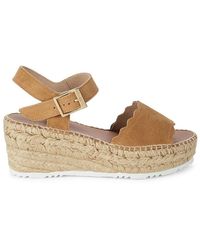 Andre Assous Cacia Suede Espadrille Wedge Sandals - Brown
