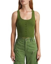 Alice + Olivia - Daryn Rib-Knit Crop Tank - Lyst