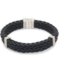 John Hardy Classic Leather & Sterling Silver Chain Bracelet - Black