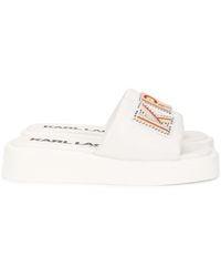 Karl Lagerfeld - Olen Logo Embellished Platform Sandals - Lyst