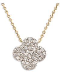 Effy ENY - 14k Yellow Goldplated Sterling Silver & 0.49 Tcw Diamond Clover Pendant Necklace/18" - Lyst