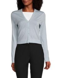 Theory - Merino Wool Blend Cropped Cardigan - Lyst