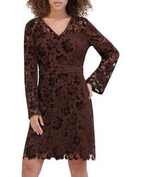 Kensie - Velvet Lace Mini Dress - Lyst