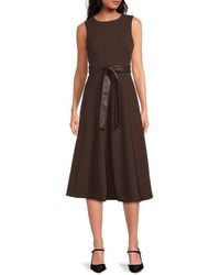 Calvin Klein - Belted A-Line Midi-Dress - Lyst