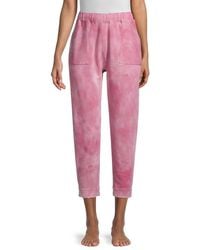 LoveShackFancy Blex Tie-dye Washed Cropped Sweatpants - Pink