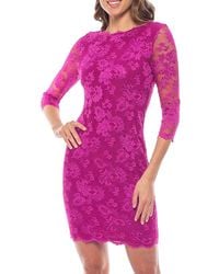 Marina - 'Scalloped Lace Bodycon Mini Dress - Lyst