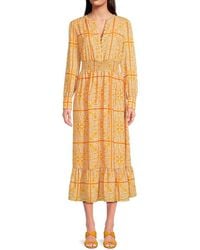Saks Fifth Avenue - Print Midi Dress - Lyst