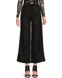 Saks Fifth Avenue - 100% Linen Sequin-Side Drawstring Pants - Lyst