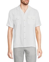 Saks Fifth Avenue - Pintuck Linen Blend Camp Shirt - Lyst
