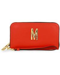 Moschino - Logo Leather Zip Around Wallet - Lyst