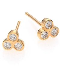 Zoe Chicco - 14K & 0.18 Tcw Diamond Bezel Stud Earrings - Lyst