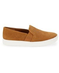 Vince - Blair Perforated Leather Slip On Sneakers - Lyst