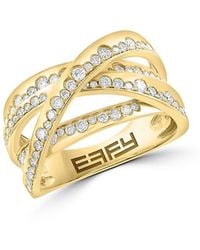 Effy - 14K & 0.78 Tcw Diamond Pavé Ring - Lyst
