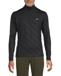 J.Lindeberg - J. Lindeberg Luke Debossed Logo Quarter-Zip Sweatshirt - Lyst