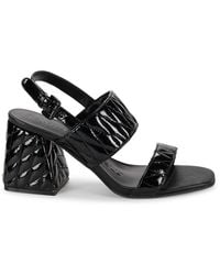 Karl Lagerfeld - Sarina Quilted Open Toe Leather Sandals - Lyst