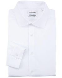 Calvin Klein Slim Fit Dress Shirt in White for Men | Lyst