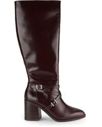 Charles David - Jacoby 83mm Block Heel Leather Knee Boots - Lyst