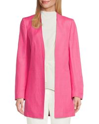 Calvin Klein - Open-Front Linen-Blend Blazer - Lyst