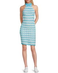 Noisy May - Sadie Wave-Knit Halter Minidress - Lyst
