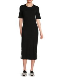 Karl Lagerfeld - Logo-Trim Knit Midi-Dress - Lyst