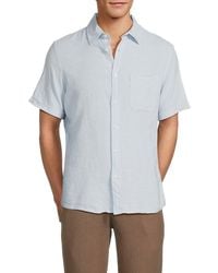 Saks Fifth Avenue - Linen Blend Short Sleeve Button Down Shirt - Lyst
