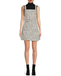 Lea & Viola - Tweed Button-front Minidress - Lyst