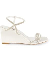 Badgley Mischka - 75Mm Embellished Wedge Sandals - Lyst