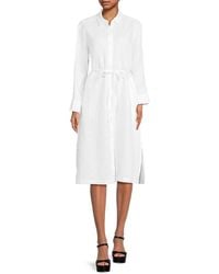 Saks Fifth Avenue - 100% Linen Long-Sleeve Midi Shirtdress - Lyst