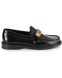 Moschino - ! Logo Patent Leather Loafers - Lyst
