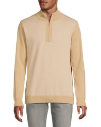 HUNTER - Cotton Half-Zip Mock Turtleneck Sweater - Lyst