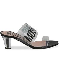 Moschino - Logo Transparent Straps Sandals - Lyst