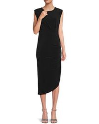 Calvin klein ruffle hem midi dress sale