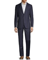 Saks Fifth Avenue 2-piece Modern Fit Pinstripe Suit - Blue