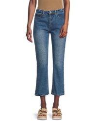 Class Roberto Cavalli - High Rise Faded Cropped Jeans - Lyst
