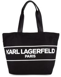 Karl Lagerfeld Kristen Canvas Tote - Black