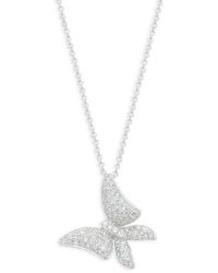 Effy 14k & Diamond Butterfly Pendant Necklace - White