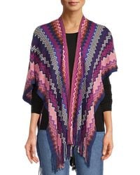 Missoni - Chevron Fringe Wool-Blend Ruana - Lyst