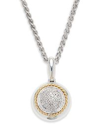 Effy - Two-tone Sterling Silver & 0.07 Tcw Diamond Pendant Necklace - Lyst